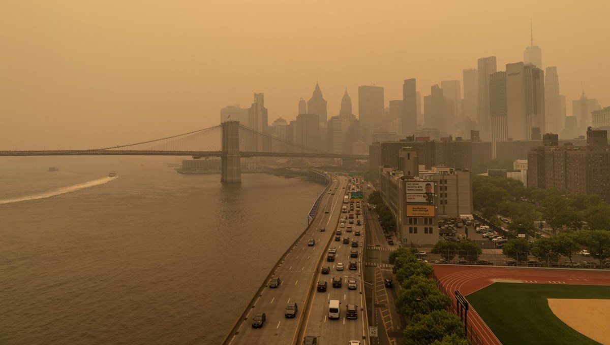 Kanada'dan gelen orman yangını dumanları nedeniyle New York'ta kırmızı alarm