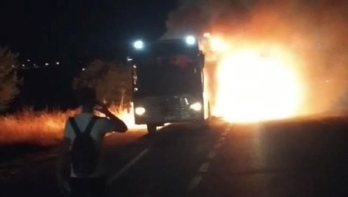 Malatya’da yolcu otobüsü yandı: Facianın eşiğinden dönüldü