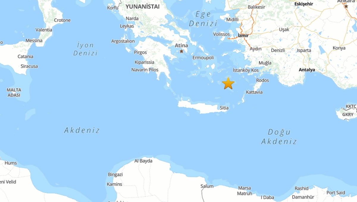 SON DAKİKA: Ege Denizi'nde 5 büyüklüğünde deprem