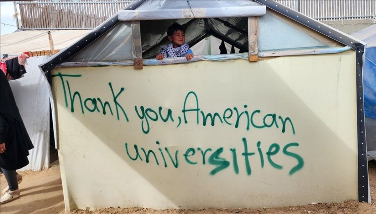 Refah'taki Filistinliden ABD'deki üniversite öğrencilerine teşekkür: 