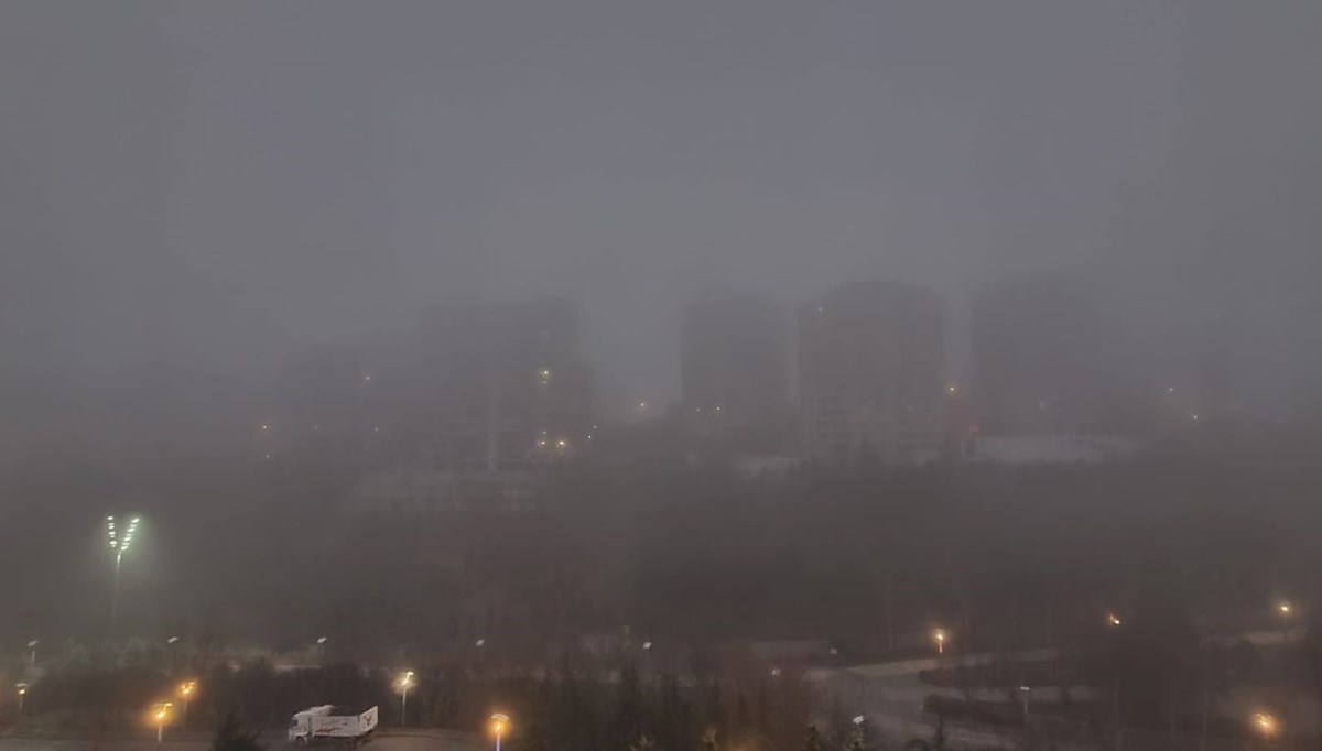 Ankara’da yoğun sis: Görüş mesafesi 10 metreye kadar düştü