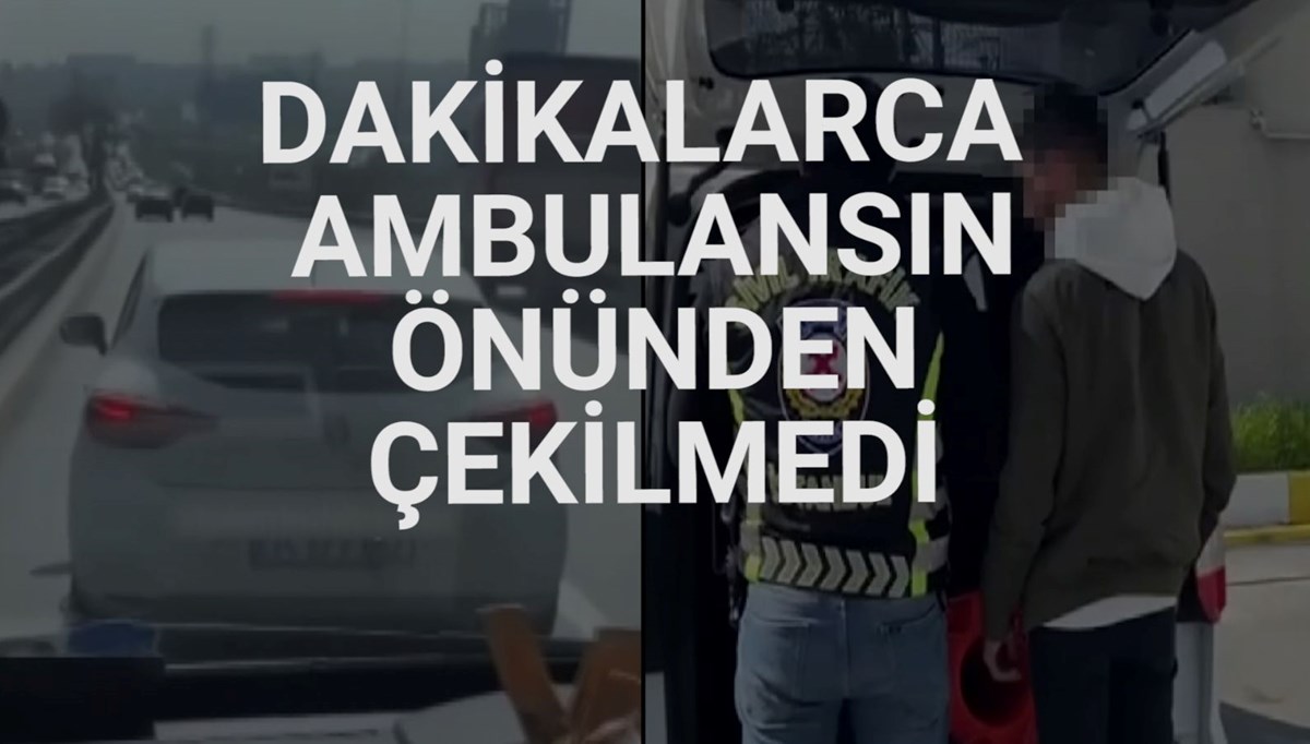 Ambulansa yol vermeyen sürücüye 2 bin 338 lira ceza kesildi