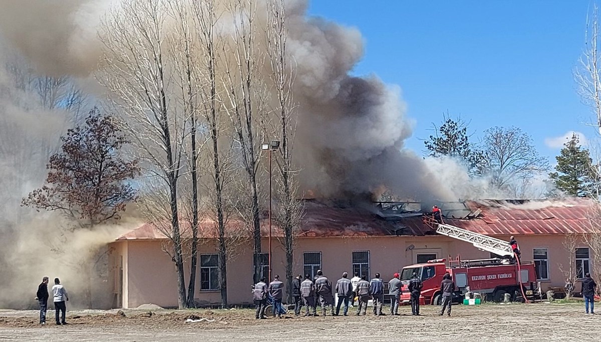 Erzurum'da şeker fabrikasında yangın