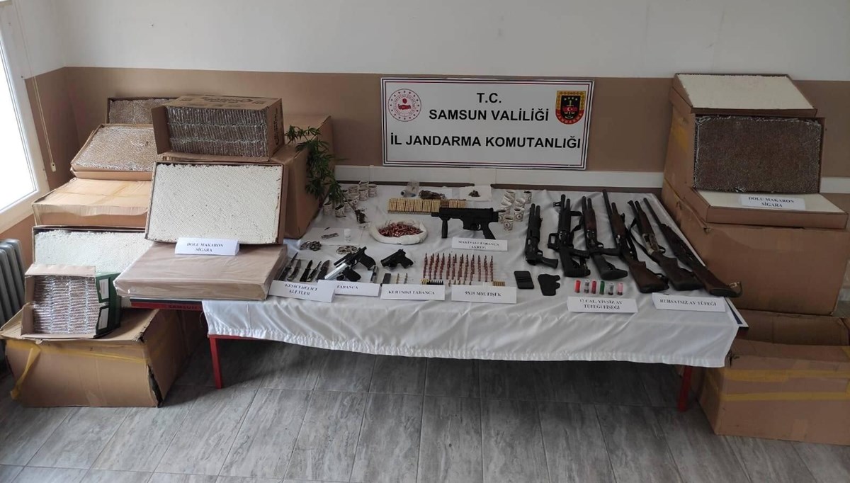 Samsun'da çok sayıda silah ve mühimmat ele geçirildi