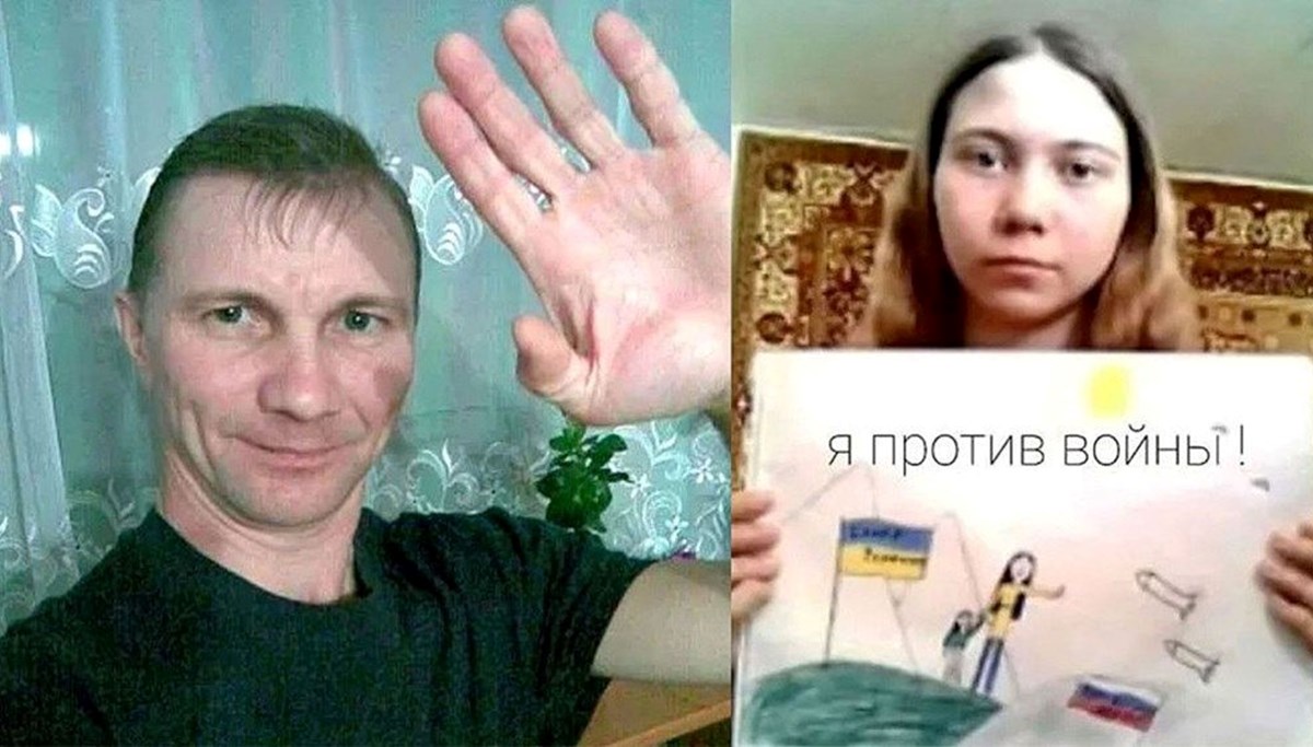 Rusya'da savaş karşıtı resim yapan kızın babası yakalandı