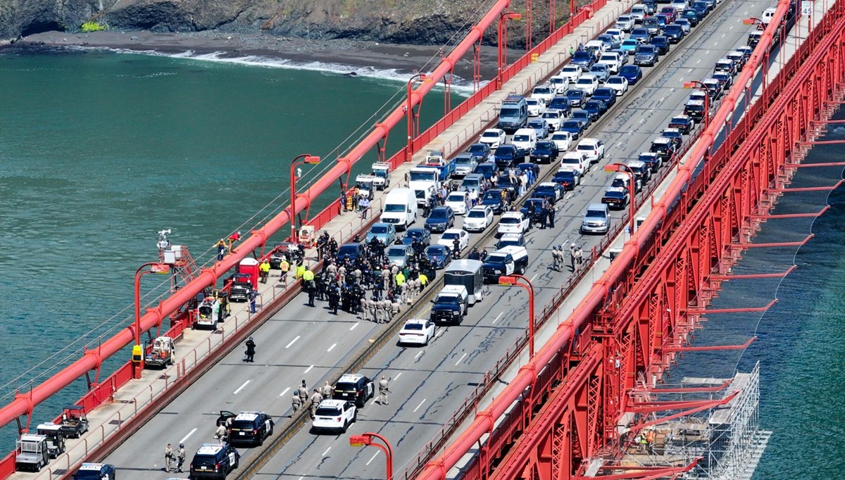 ABD'de Gazze protestosu: San Francisco'daki Golden Gate Köprüsü'nü kapattılar