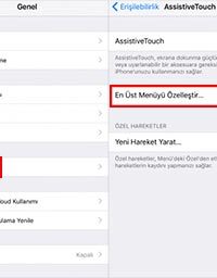 iPhone Sanal Tuş ile Ana Menüye Dönme Yöntemi