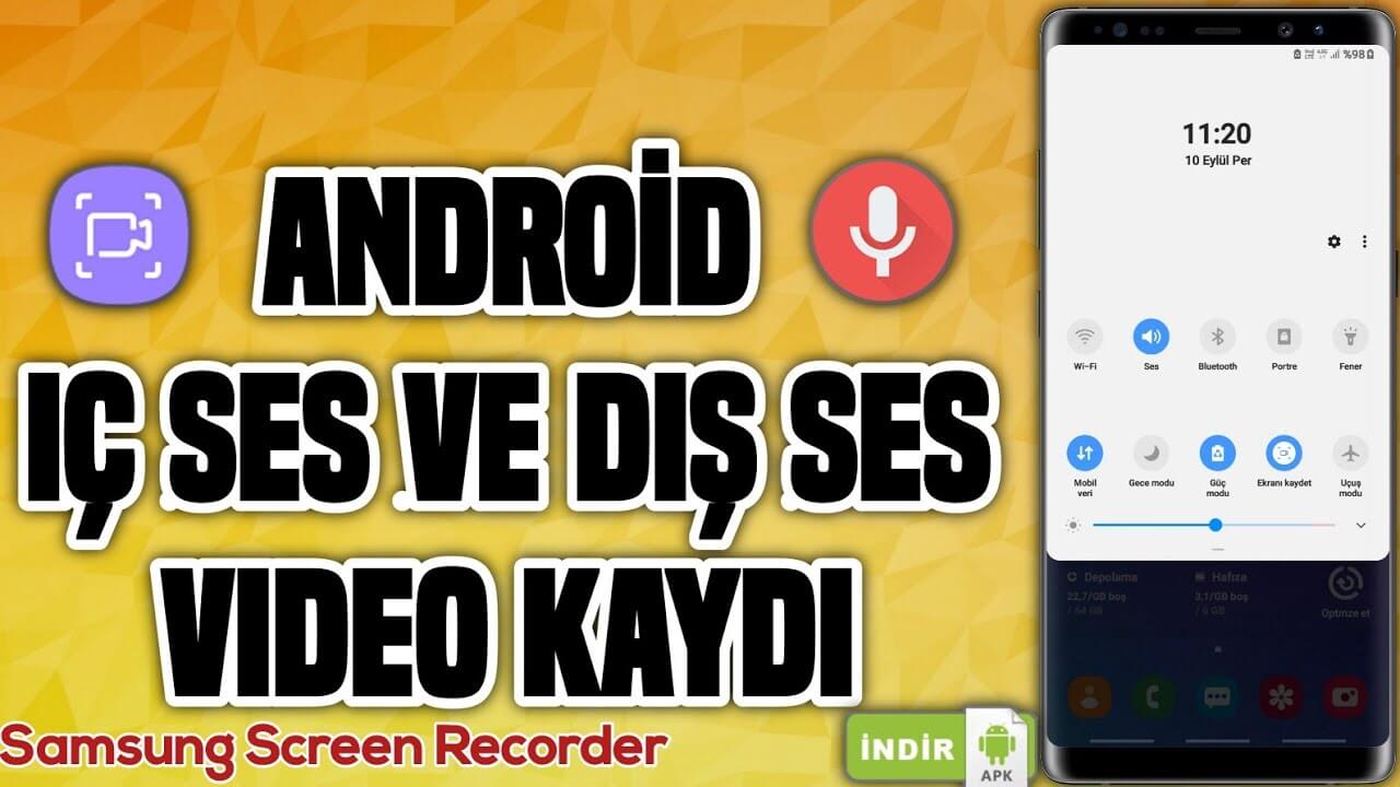 Android Sistem Sesi ve Dış Ses Ekran Videosu Kayıt Programı – Samsung Screen Recorder | 2020 ANDROID