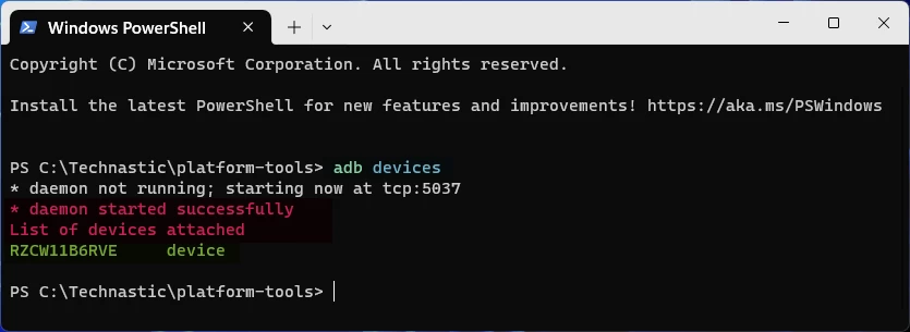 Adb Devices Command In Windows Powershell Tekbilgin