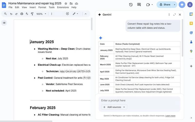 Gemini Docs Edit Tekbilgin