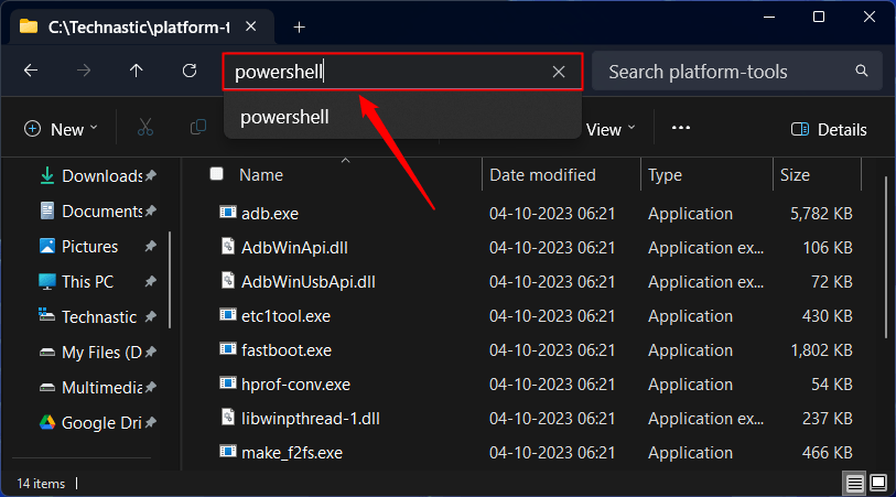 Launch Powershell In Platform Tools
